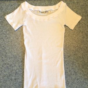 MICHAEL STARS Ribbed Stretch Scoop Neck T-Shirt